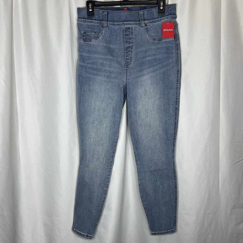 Spanx Skinny Jeans in Light Vintage Wash Shaping Denim Size L Ankle Stretch